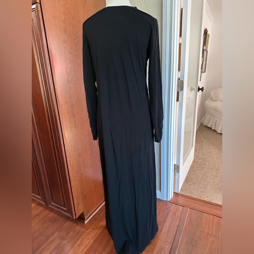Rachel Zoe black silk and spandex maxi dress size L - Picture 7 of 7